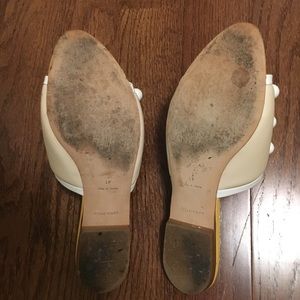 Cream Emilio Pucci sandals with white beads